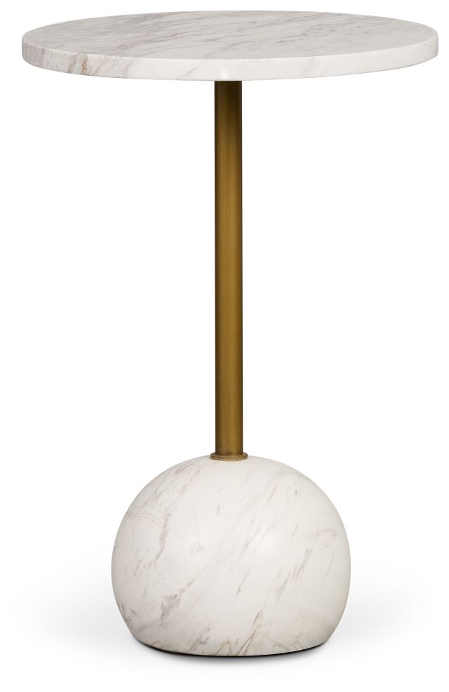 Dolli White Round End Table