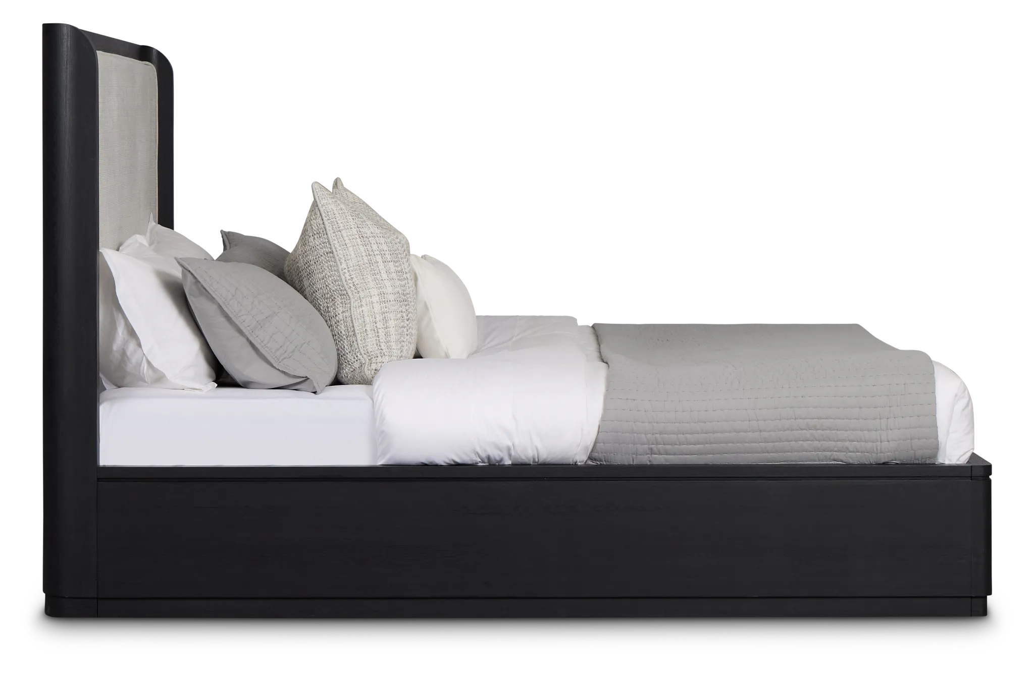 Emory Black Upholstered Platform Bed