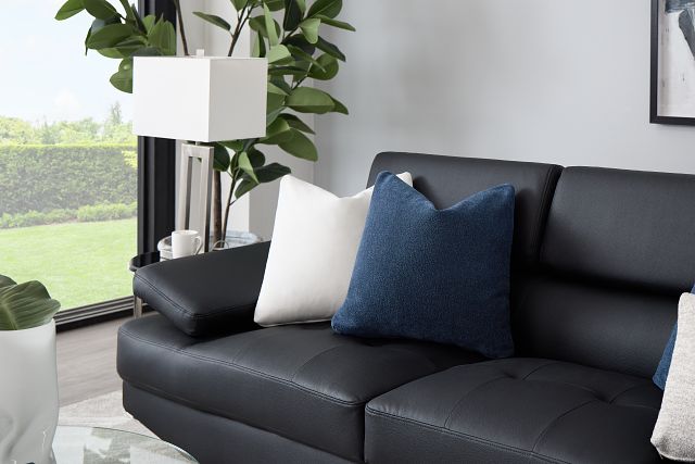 Zane Black Micro Right Chaise Sectional