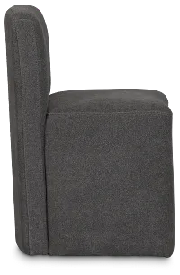 Rex Dark Gray Castored Upholstered Side Chair
