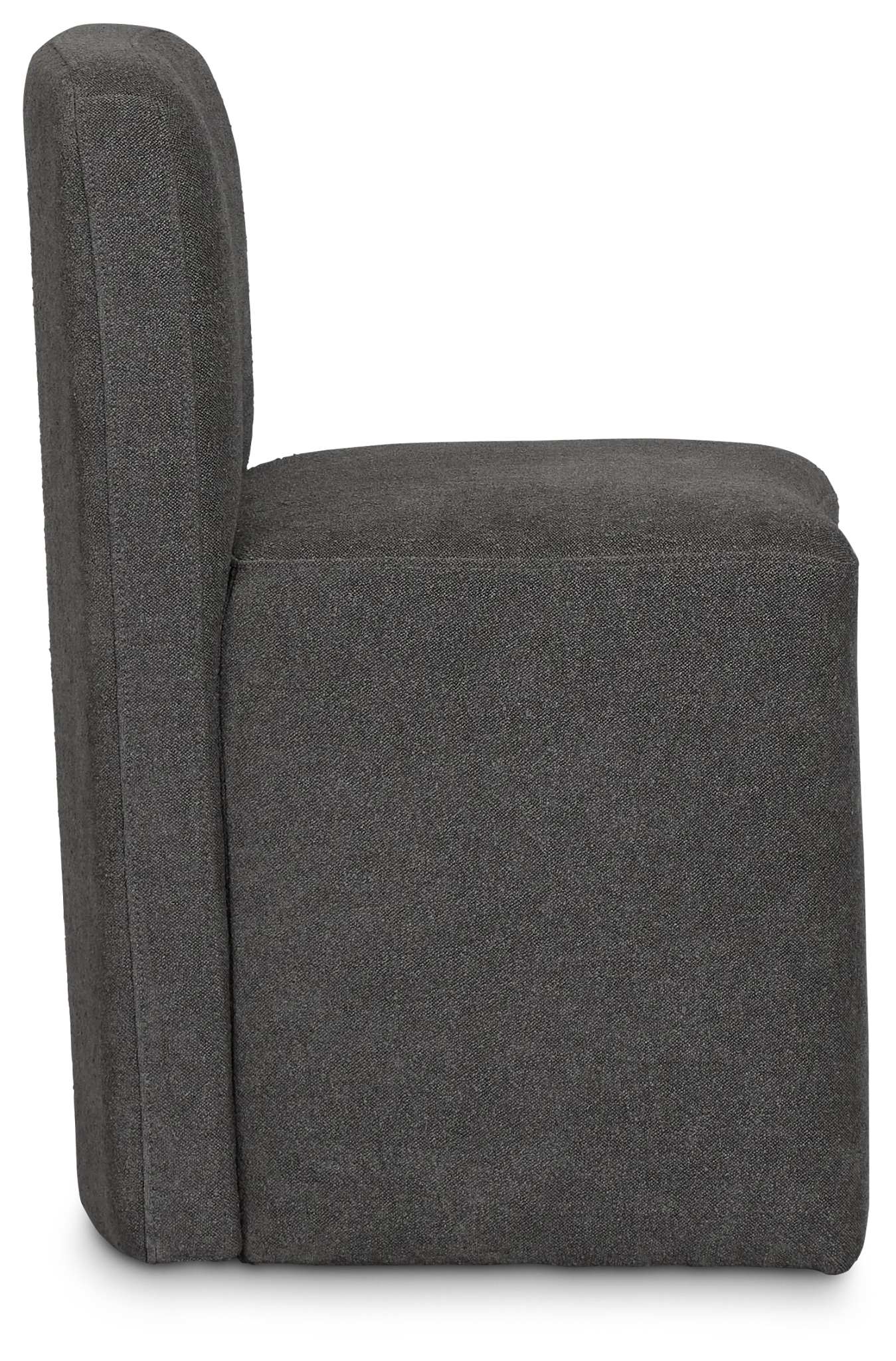 Rex Dark Gray Castored Upholstered Side Chair