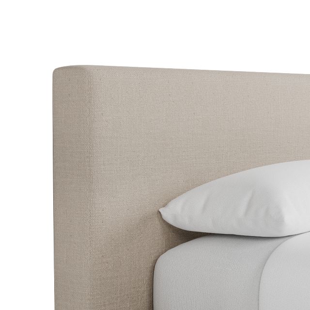 Grayton Linen Beige 44" Upholstered Platform Bed