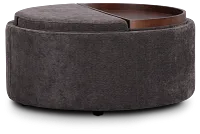 Kristen Dark Gray Large Storage Accent Ottoman