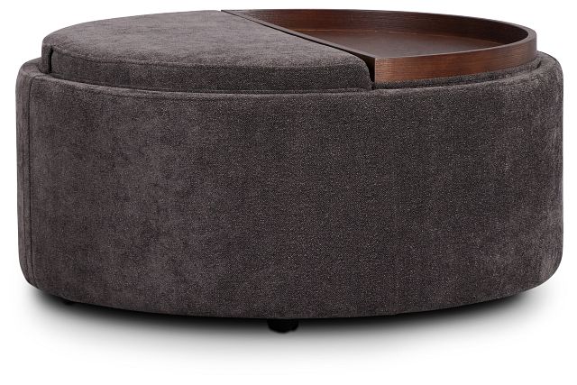 Kristen Dark Gray Large Storage Accent Ottoman