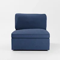 Destin Revenue Dark Blue Fabric Swivel Chair