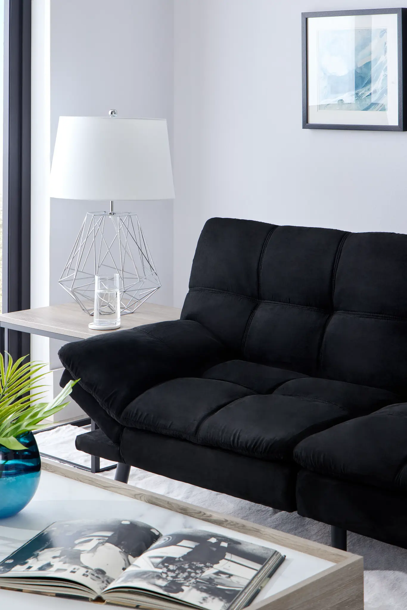 Bowie Black Micro Sofa Futon Bowie Black Micro Sofa Futon
