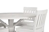 Nantucket White Pine Round Table & 4 Wood Chairs