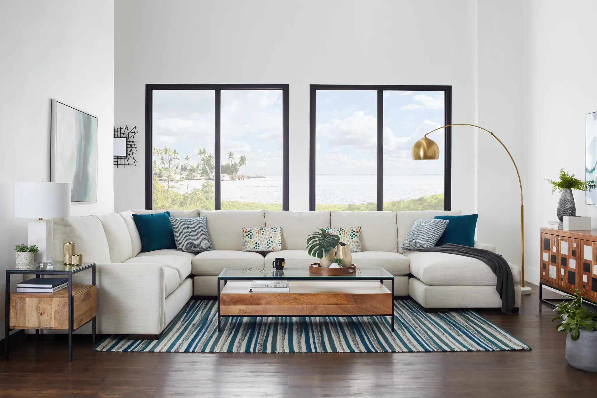 Cizin Dark Teal Wool Blend 8x10 Area Rug