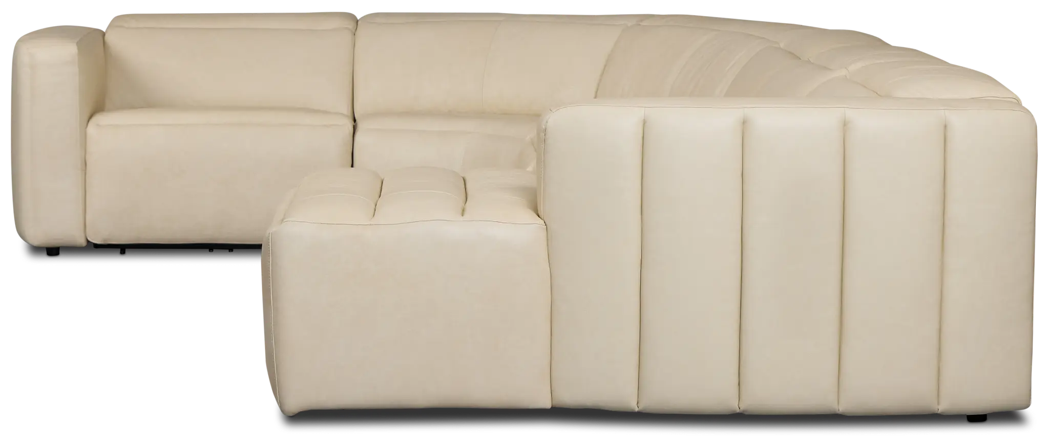 Jace Ivory Lthr/vinyl Small Right Chaise Power Reclining Sectional Jace Ivory Lthr/vinyl Small Right Chaise Power Reclining Sectional