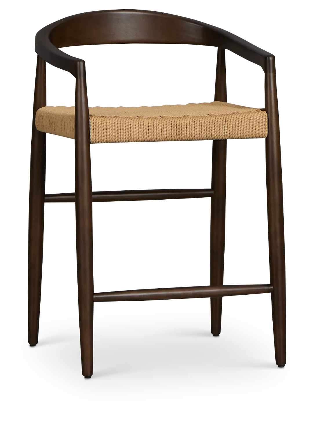 Santorini Dark Tone Curved 24" Woven Barstool