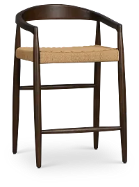 Santorini Dark Tone Curved 24" Woven Barstool