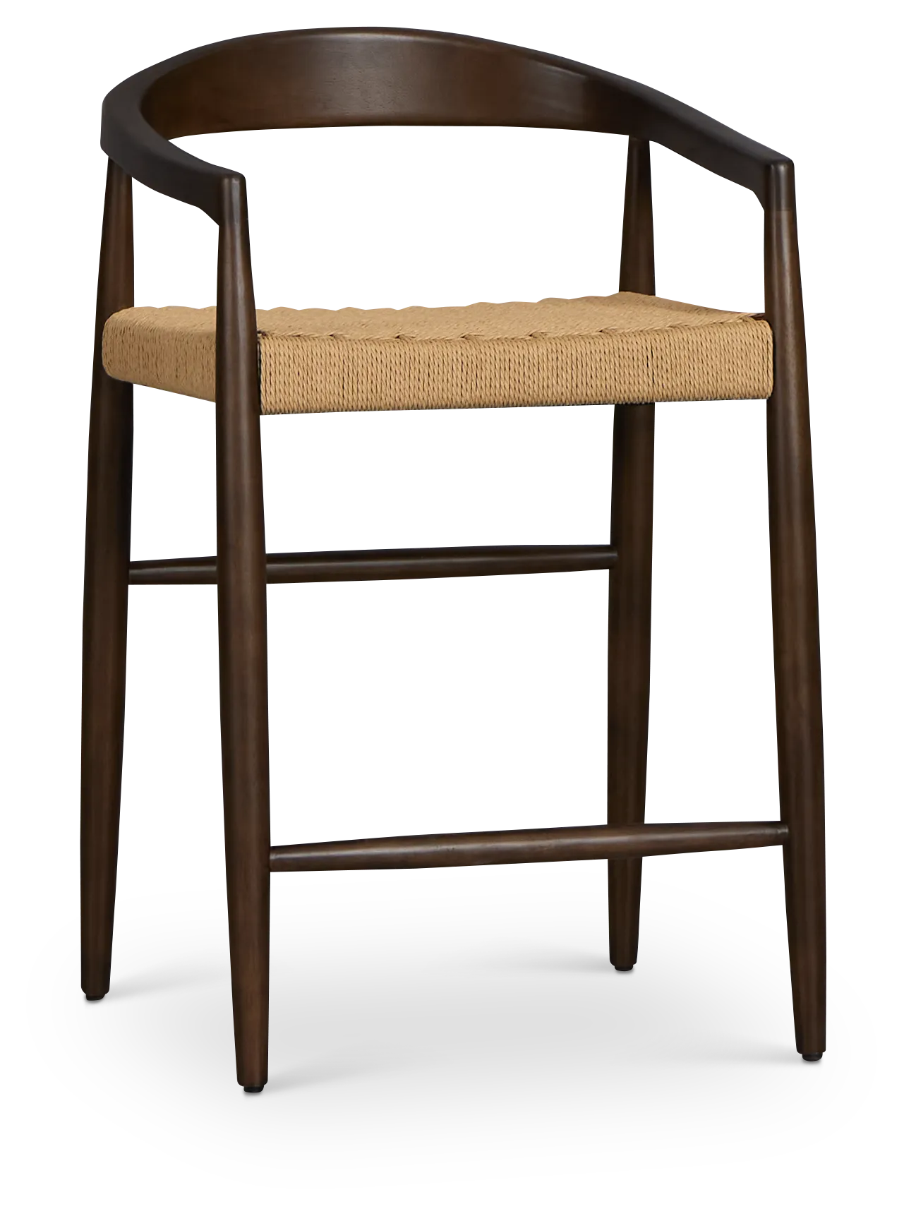 Santorini Dark Tone Curved 24" Woven Barstool