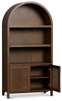 Pacific Mid Tone Arched Bookcase