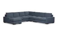 Edgewater Elevation Dark Blue Large Left Chaise Sectional