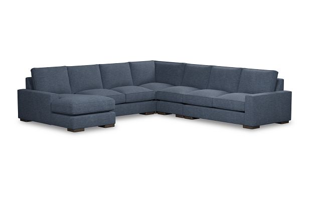 Edgewater Elevation Dark Blue Large Left Chaise Sectional