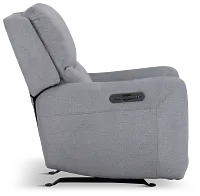 Jonas Gray Fabric Power Recliner With Heat And Massage