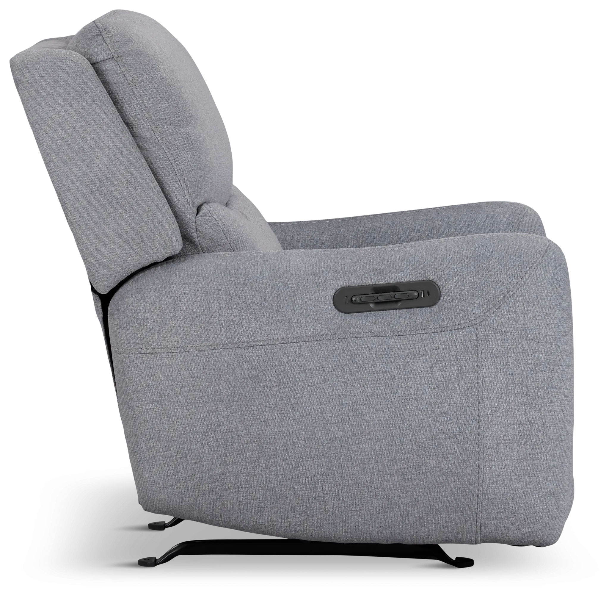 Jonas Gray Fabric Power Recliner With Heat And Massage