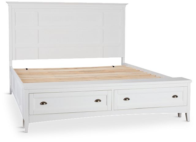 Heron Cove White Panel Bed With Bench