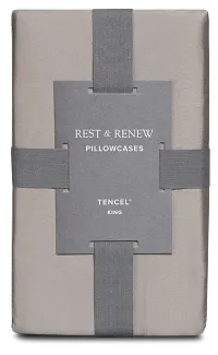 Rest & Renew Tencel Gray 300 Thread Set Of 2 Pillowcases
