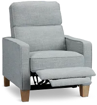 Bayside Light Blue Fabric Power Recliner