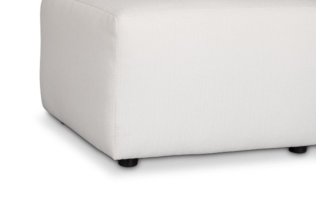 Rhodes White Fabric Ottoman
