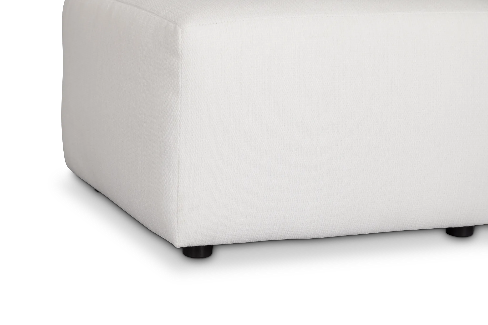 Rhodes White Fabric Ottoman
