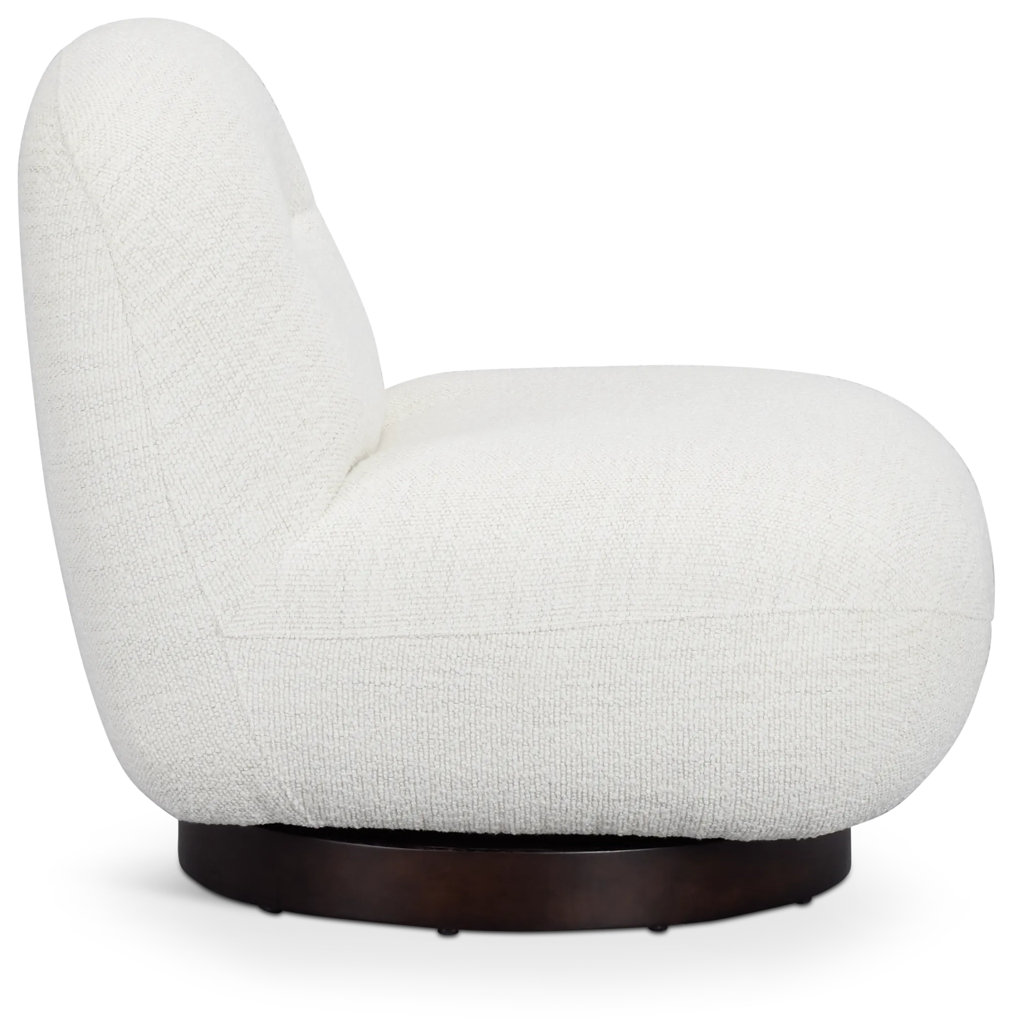 Aaliyah White Fabric Swivel Accent Chair