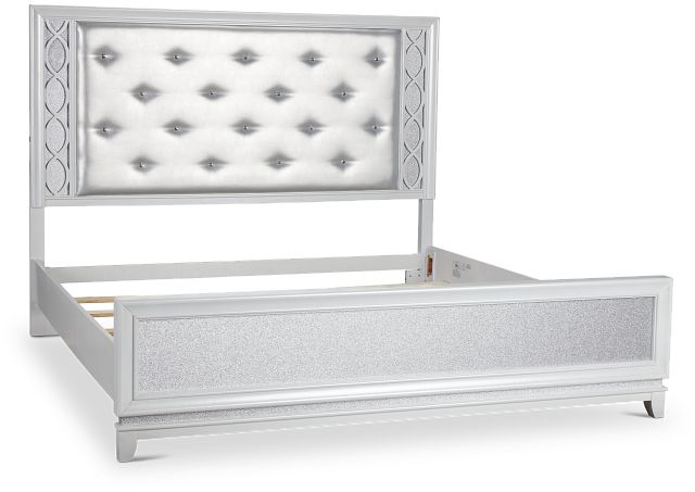 Valentina White Uph Panel Bed