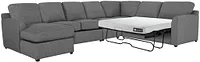 Asheville Gray Cool Mfoam Left Chaise Memory Foam Sleeper Sectional