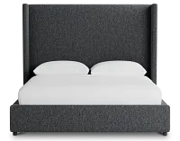 Captiva Delray Dark Gray 60" Upholstered Shelter Bed