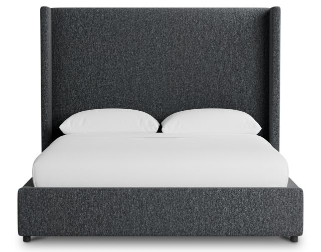 Captiva Delray Dark Gray 60" Upholstered Shelter Bed