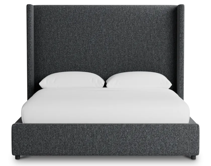 Captiva Delray Dark Gray 60" Upholstered Shelter Bed