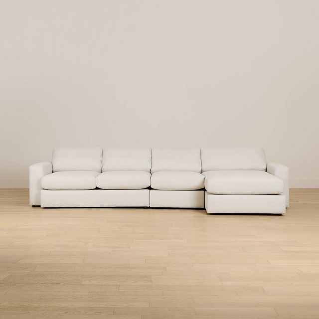Brantley Light Beige Fabric Small Right Chaise Sectional