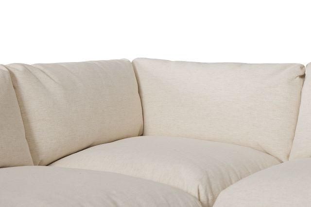 Serena White Fabric 8-piece Modular Sectional