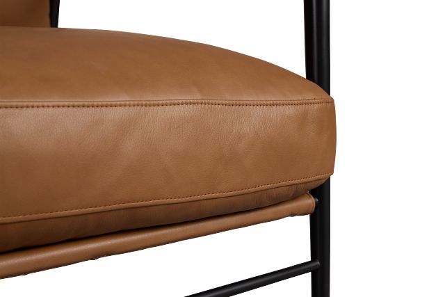 Fiora Light Brown Leather Accent Chair