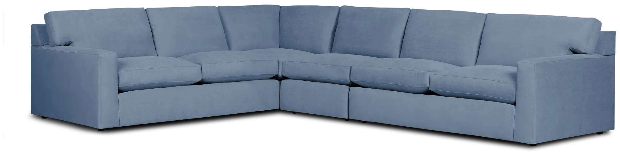 Hudson Blue Fabric Medium Two-arm Sectional