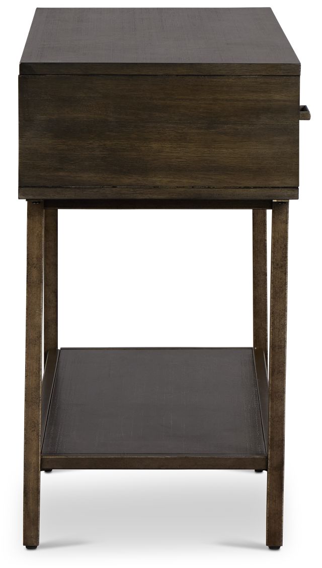 Fulton Dark Tone Wood Storage Sofa Table