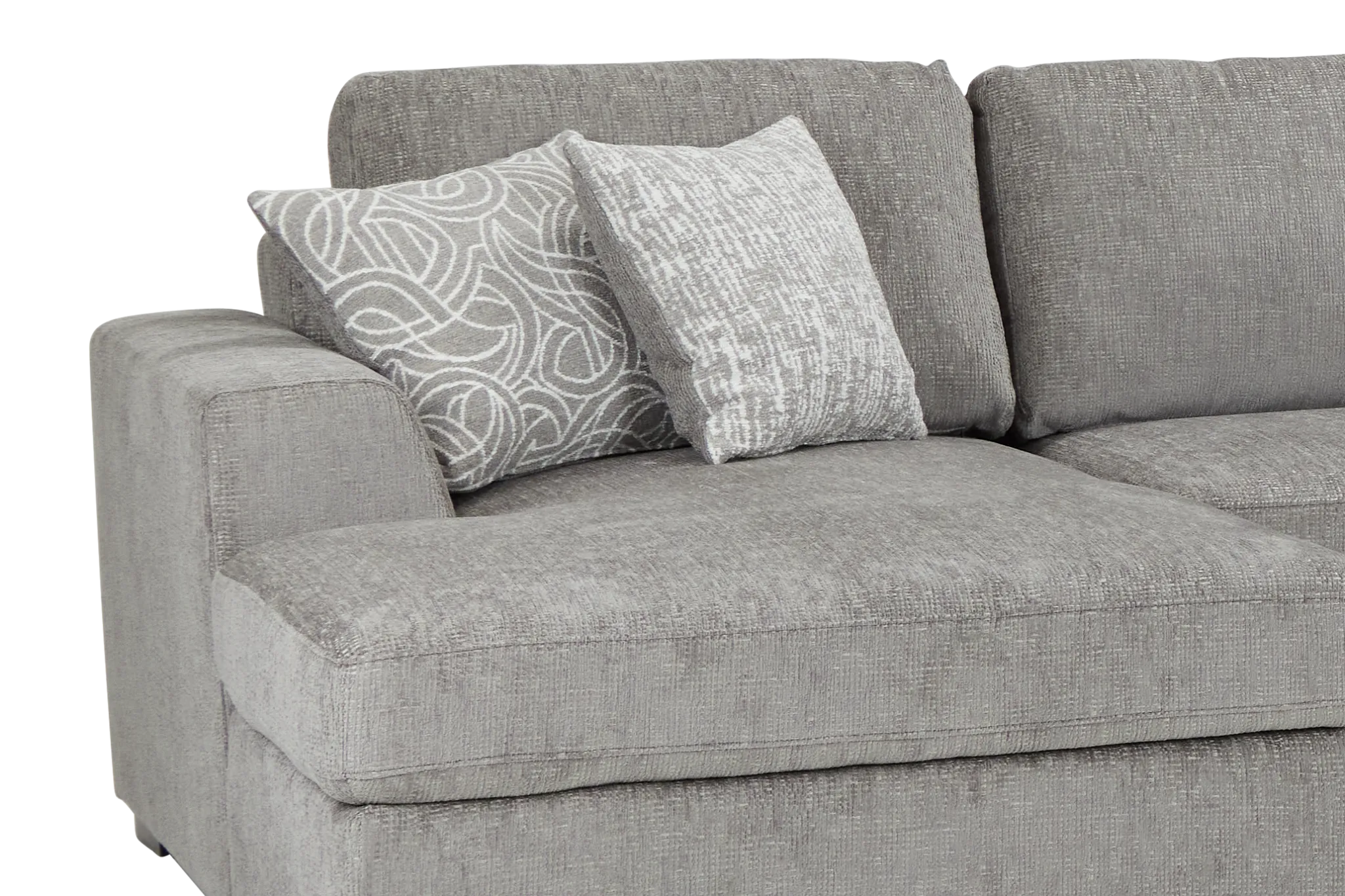 Blakely Gray Fabric Double Chaise Sleeper Storage Sectional