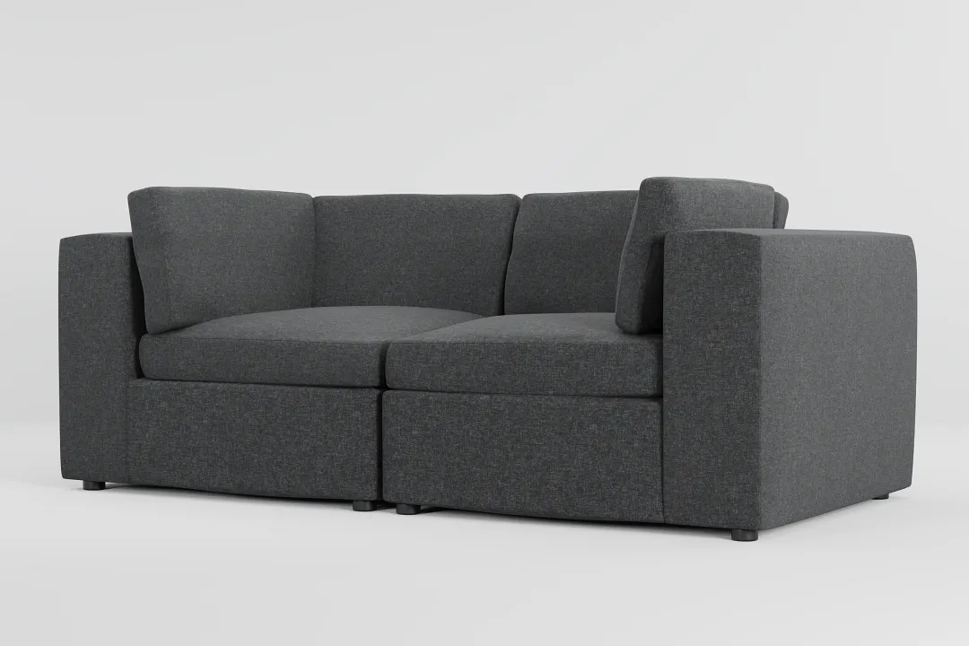 Destin Delray Dark Gray Fabric 2-piece Modular Sofa