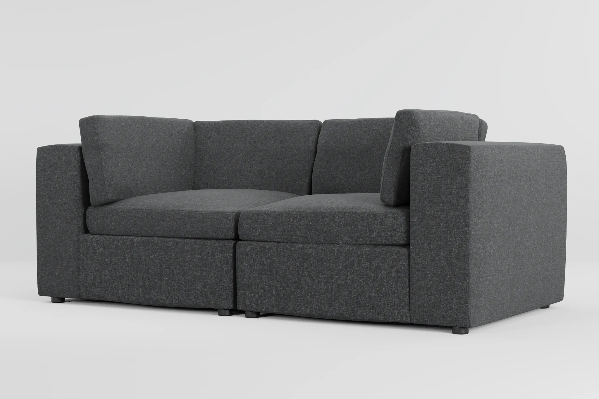 Destin Delray Dark Gray Fabric 2-piece Modular Sofa