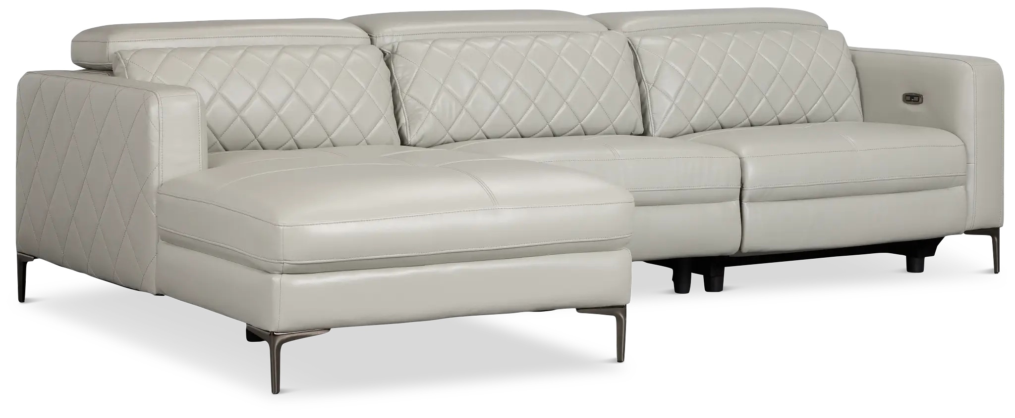 Ava Light Gray Micro Left Chaise Power Reclining Sectional Ava Light Gray Micro Left Chaise Power Reclining Sectional