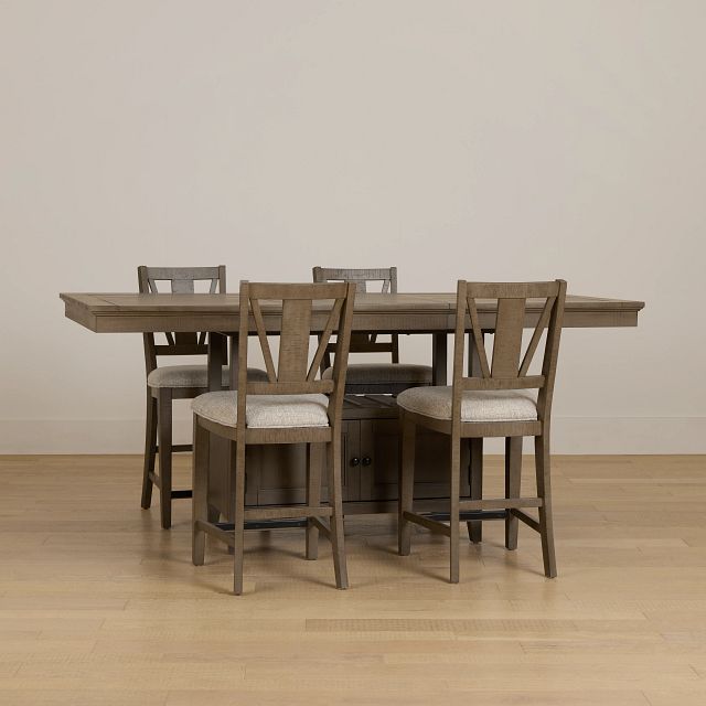 Heron Cove Light Tone High Table & 4 Barstools