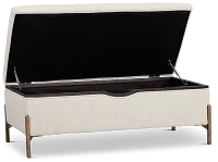 Karissa Dark Beige Rect Storage Accent Ottoman