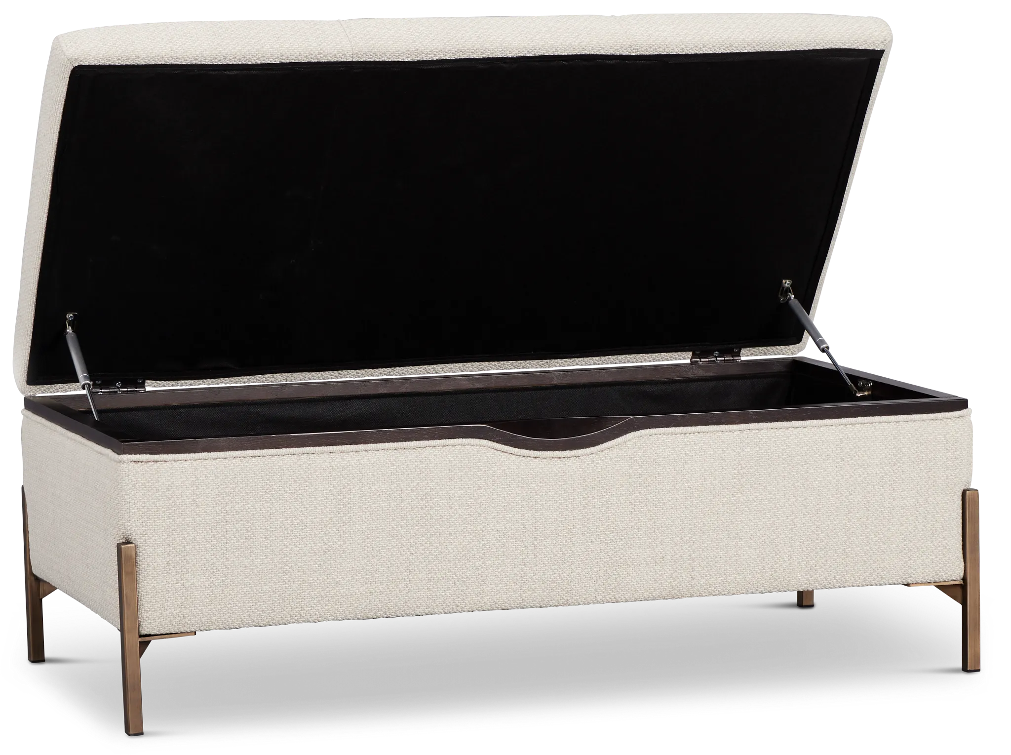 Karissa Dark Beige Rect Storage Accent Ottoman