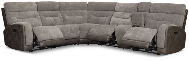 Travis Gray Fabric Medium Triple Power 2-arm Sectional