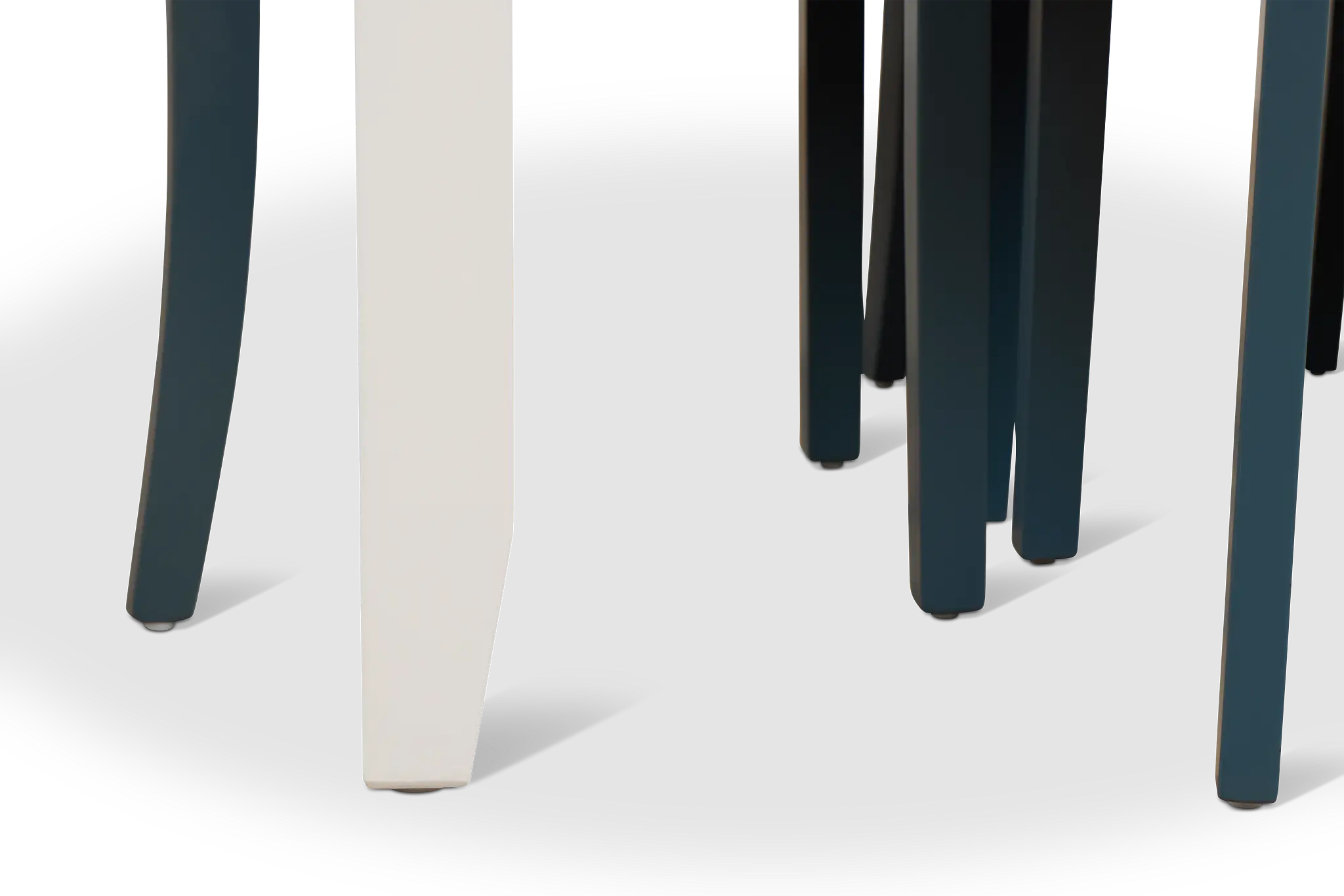 Edgartown White Rect Table & 4 Navy Wood Chairs Edgartown White Rect Table & 4 Navy Wood Chairs