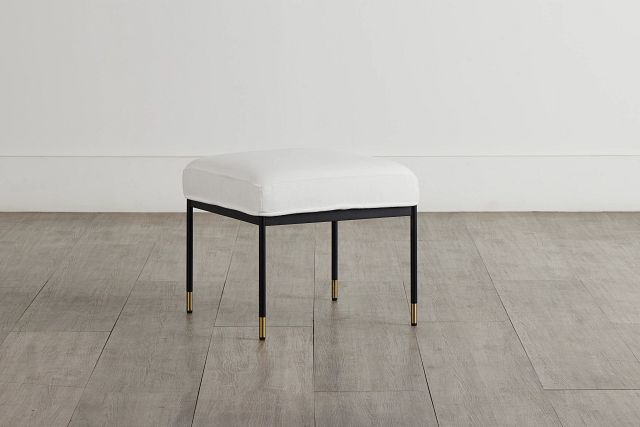Kimmy White Square Accent Stool