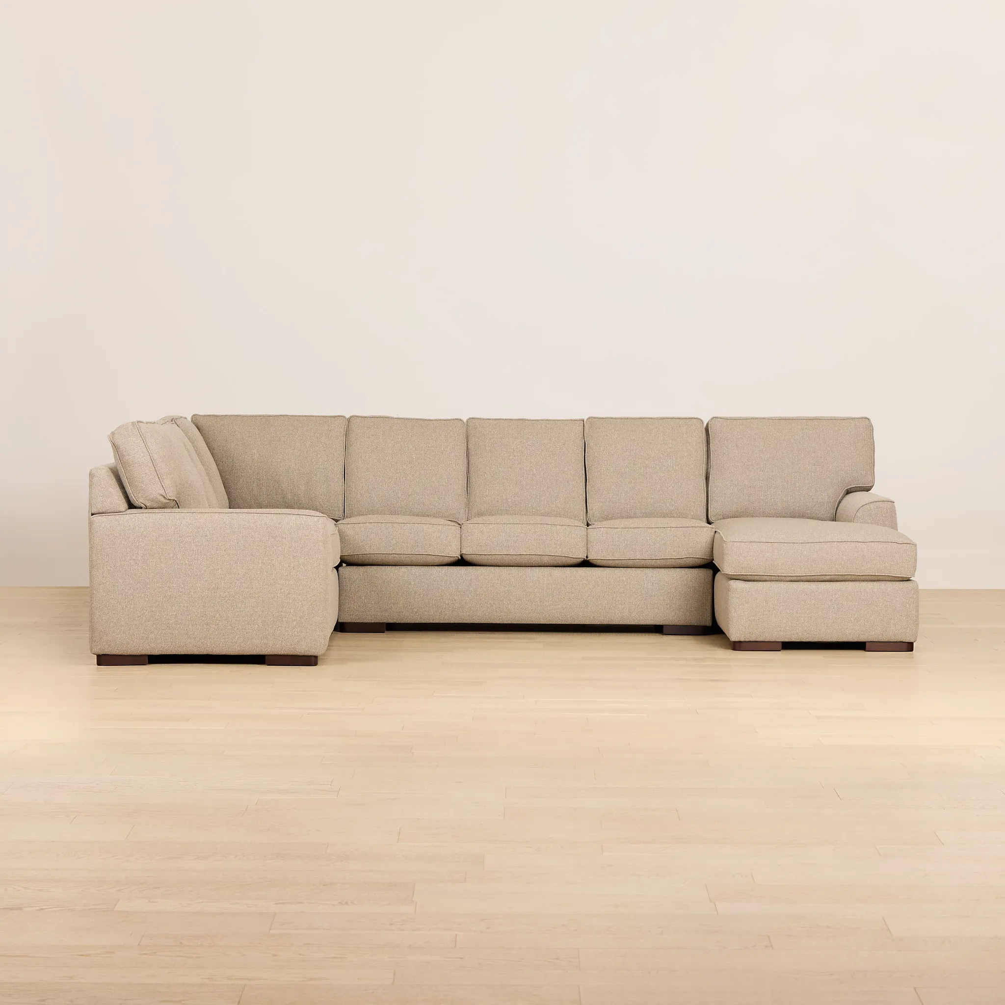 Sinclair Brown Fabric Right Chaise Memory Foam Sleeper Sectional