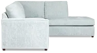 Shore Light Blue Fabric Right Bumper Sectional