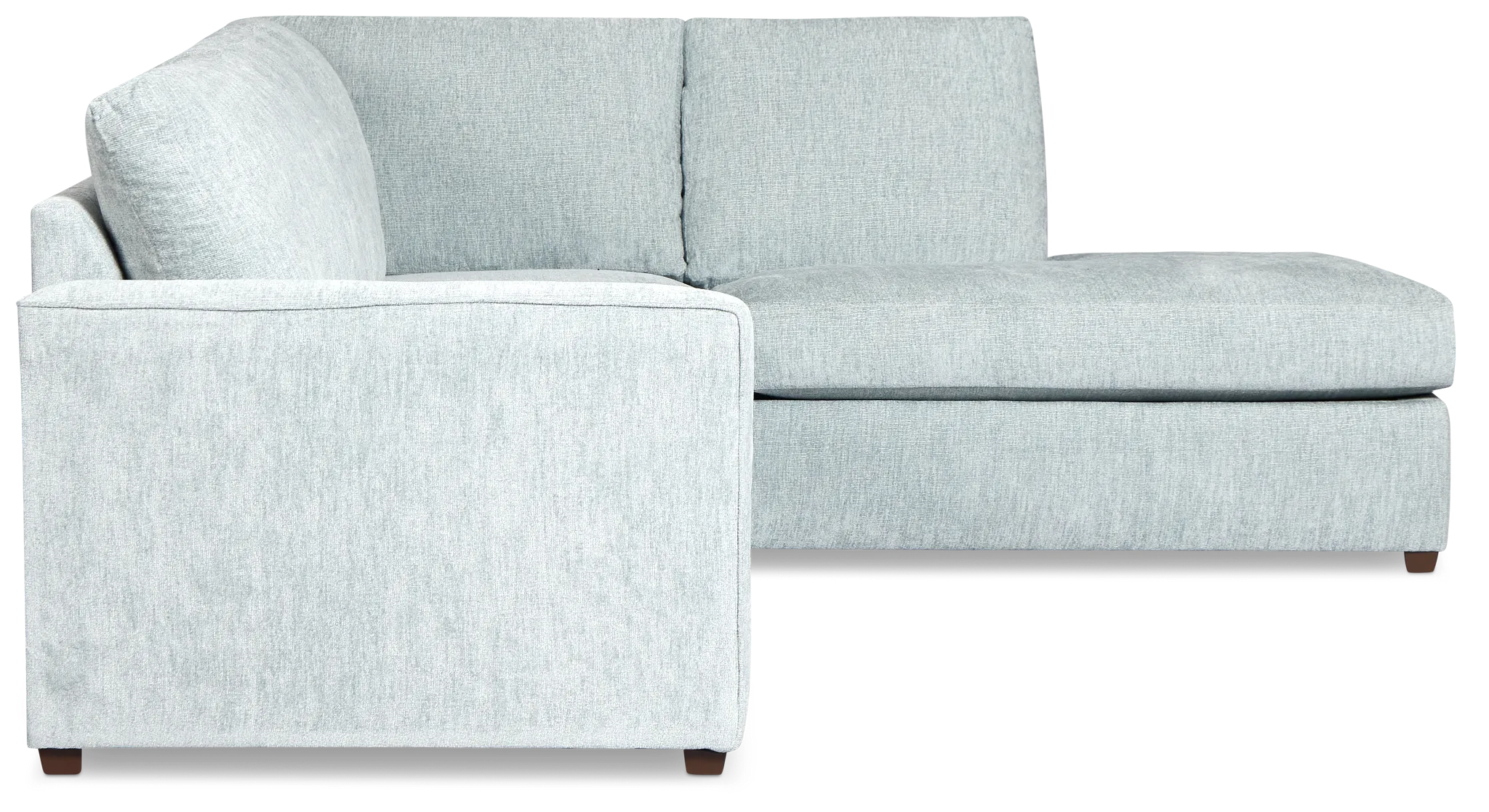 Shore Light Blue Fabric Right Bumper Sectional